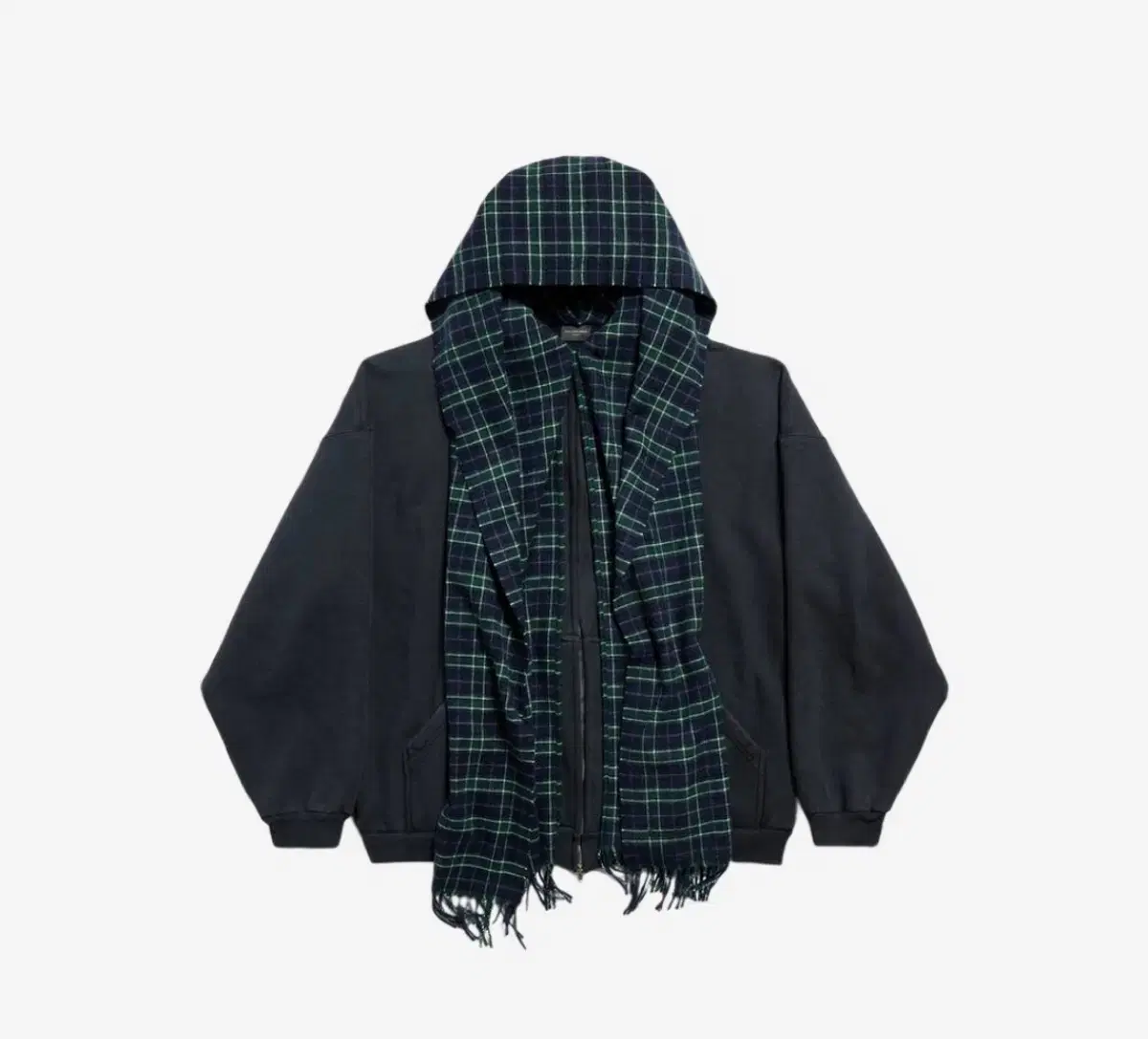 [1] Balenciaga Scarf Zip-up Hooded Dark Bloo