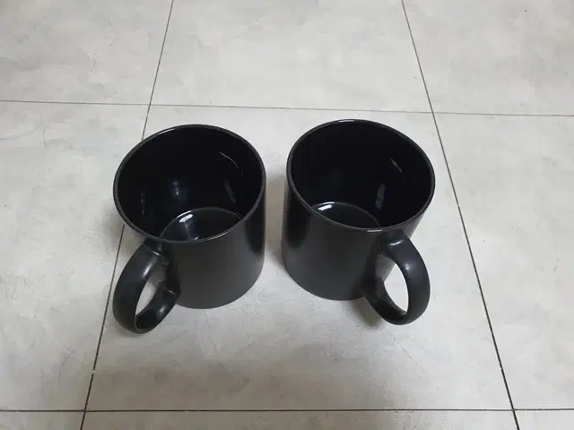 커플 블랙 머그 컵 Mug Cup 2개