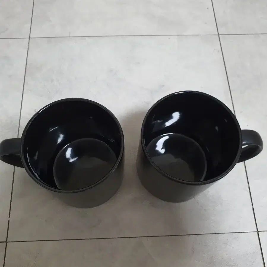 커플 블랙 머그 컵 Mug Cup 2개