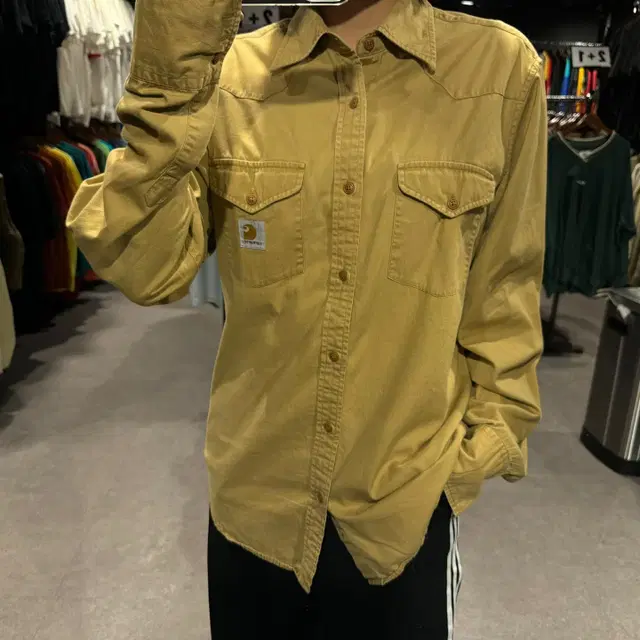 (559) CARHARTT 칼하트 빈티지 투포켓 긴팔 셔츠 라이트브라운