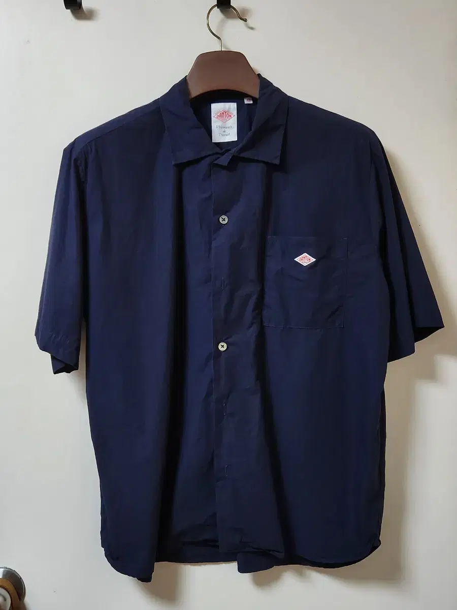 Danton short sleeve shirt navy size 42