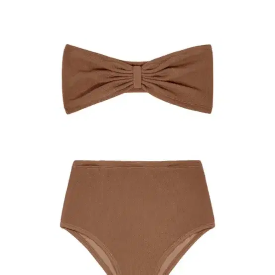 DEINET <RIBBON TANK BIKINI IN BROWN>