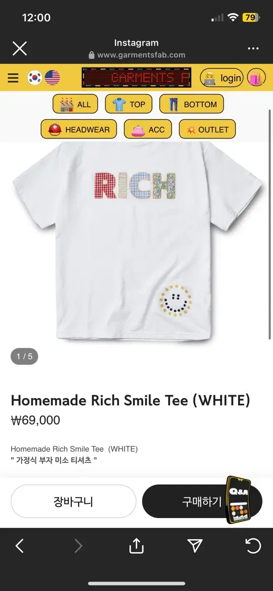 Garments Fab Homemade Rich Smile T-Shirt