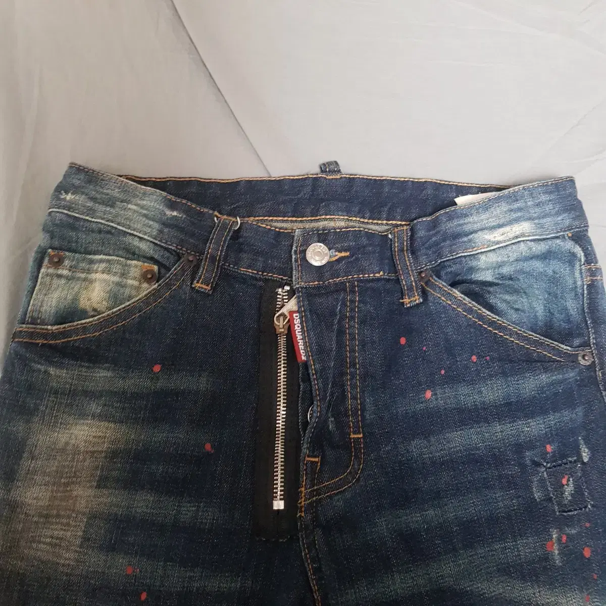 Unique Design Distressed 2 Span Denim Pants