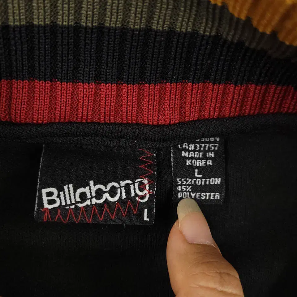 BILLABONG 빌라봉 블랙 멀티컬러 톤톤 로고패치 올드스쿨 블루종타입