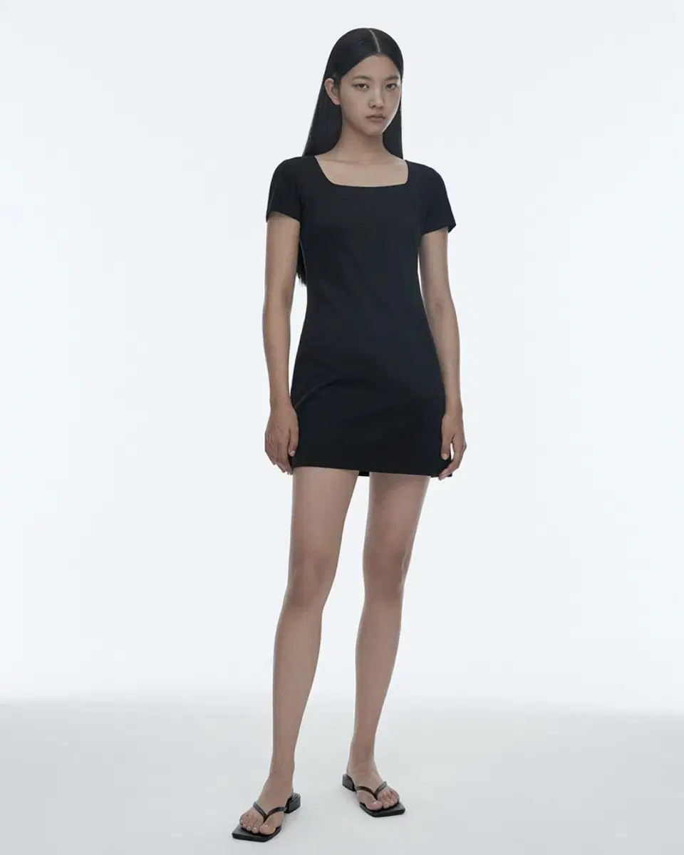 Unisex Standard Women's Square Neck Jersey Mini Dress