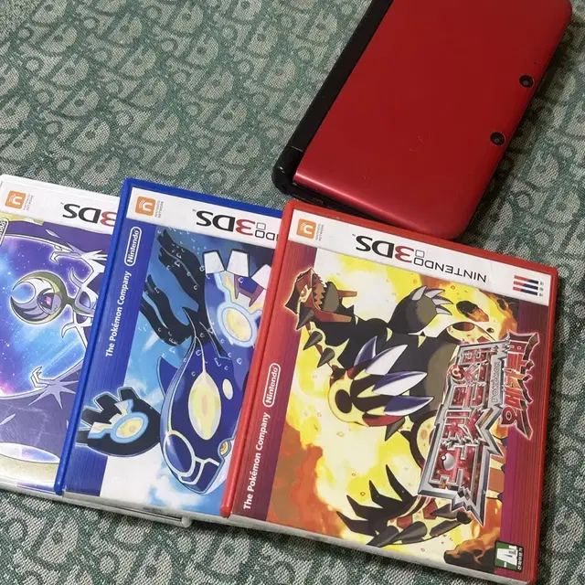 닌텐도 3ds xl 포켓몬 곽팩+ 칩  3개 , 오메가루비 , 알파, 문