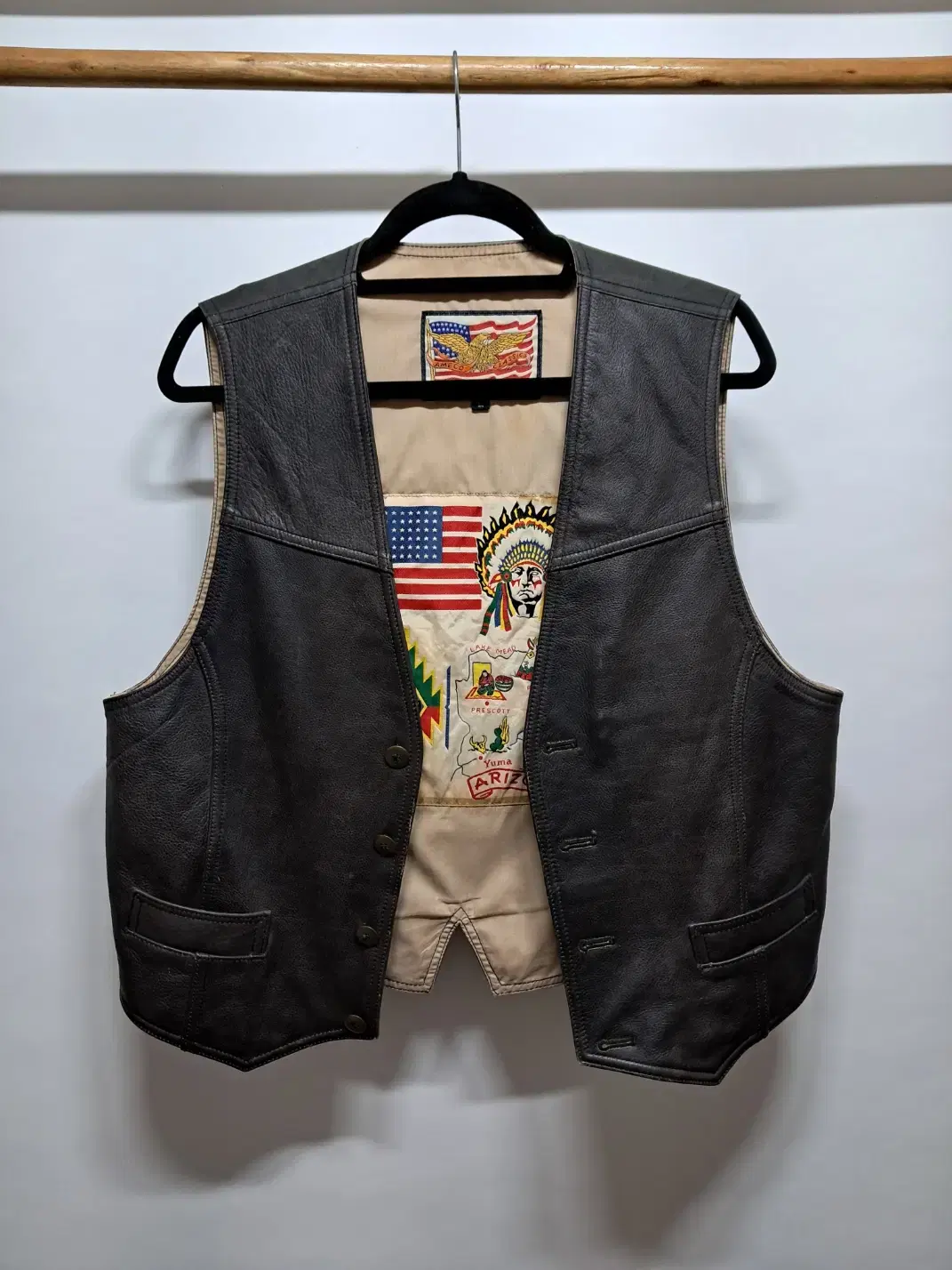 (L) AMECO 90s leather vest jo