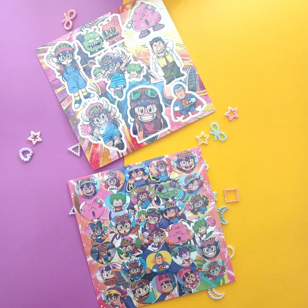 Dr. Slump Glitter Sword Sticker/Heart Sticker