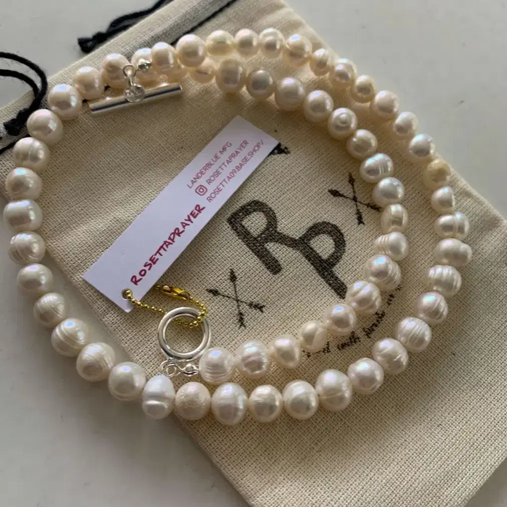 rosetta prayer pearl toggle necklace