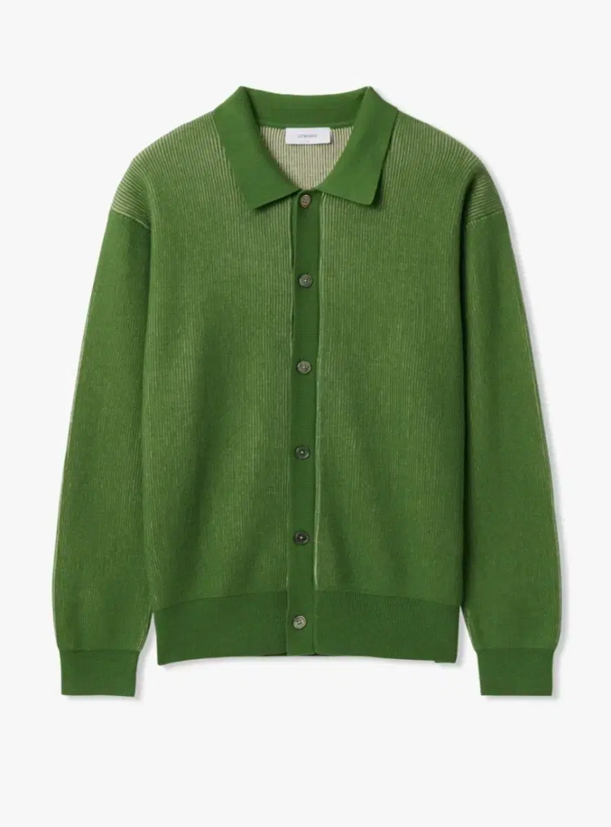 Remade two-tone button kara knit - lime