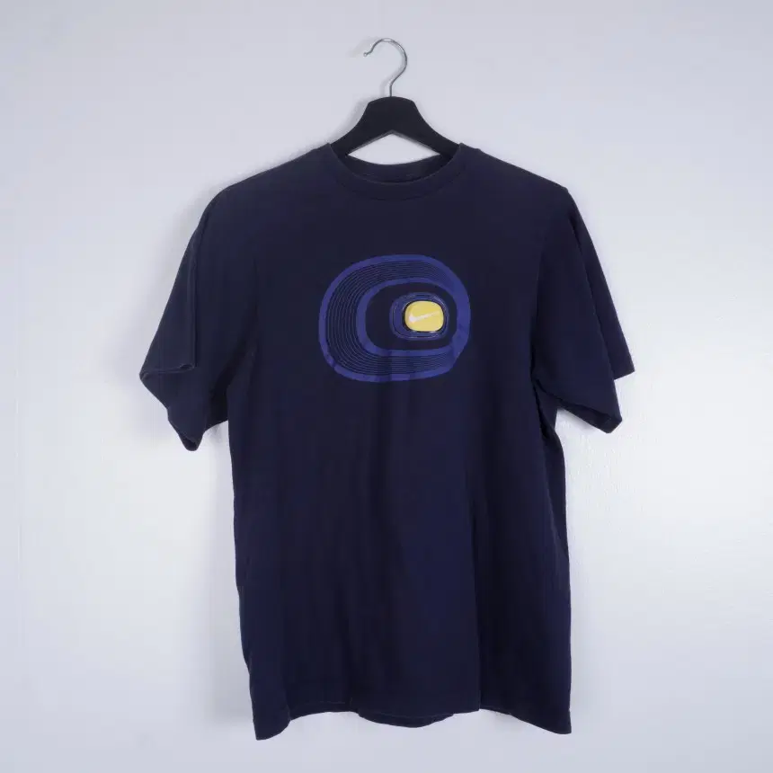 Nike Printed Logo Navy Round Short Sleeve T-Shirt VIA2725