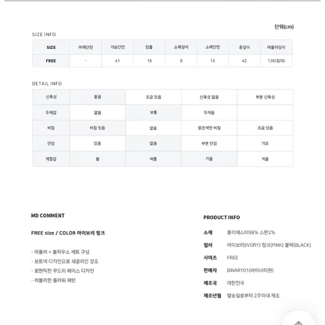 바이너리원 아모브 레이스 블라우스 블랙