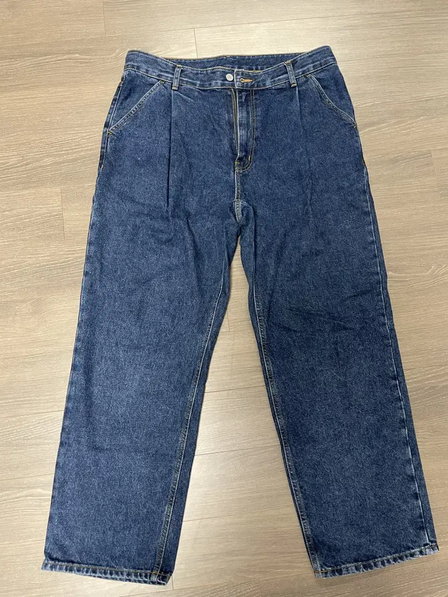 유니폼브릿지, wide one tuck denim pants indigo