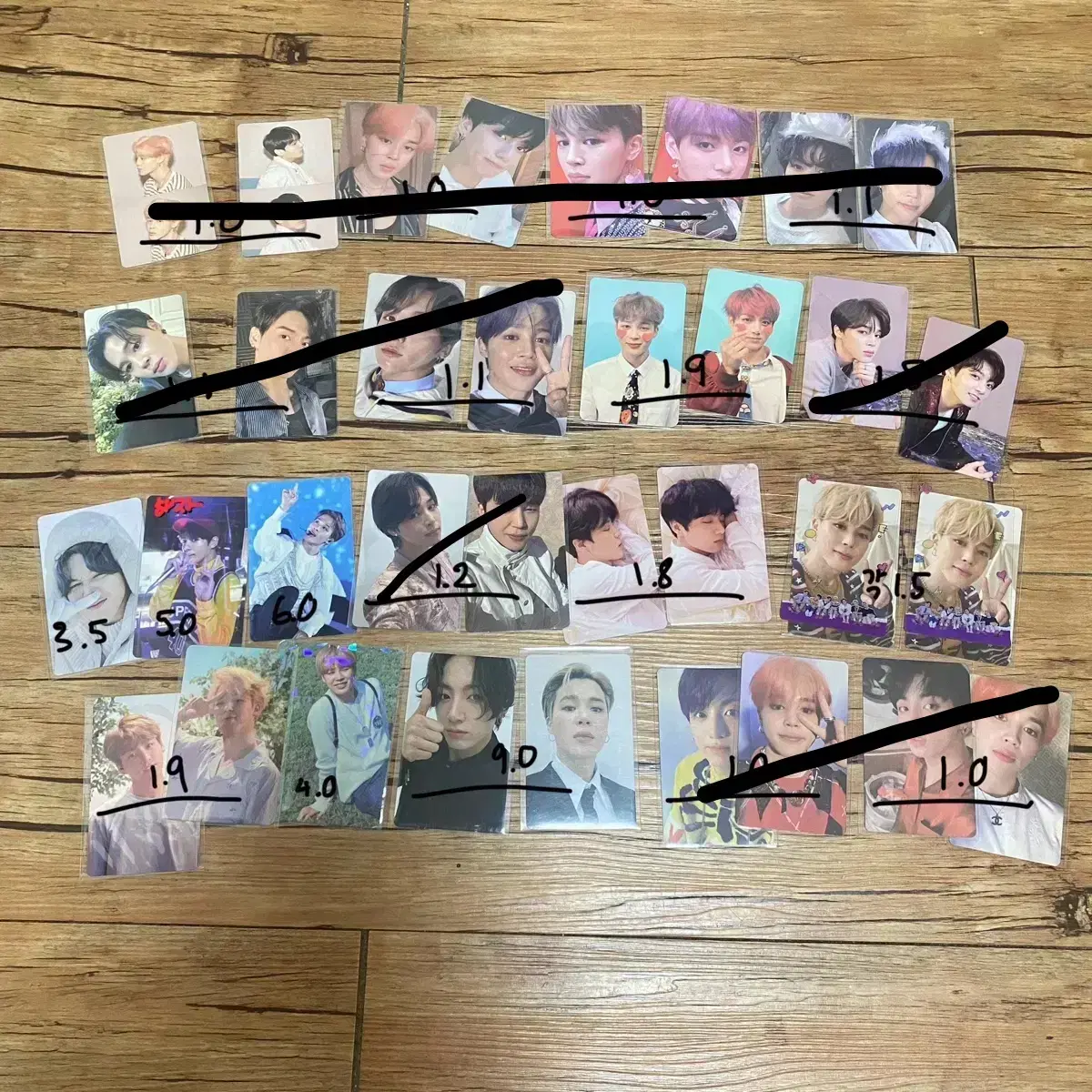 방탄소년단 포카 정국 지민 포카 앨범 메모리즈 윈패 시그