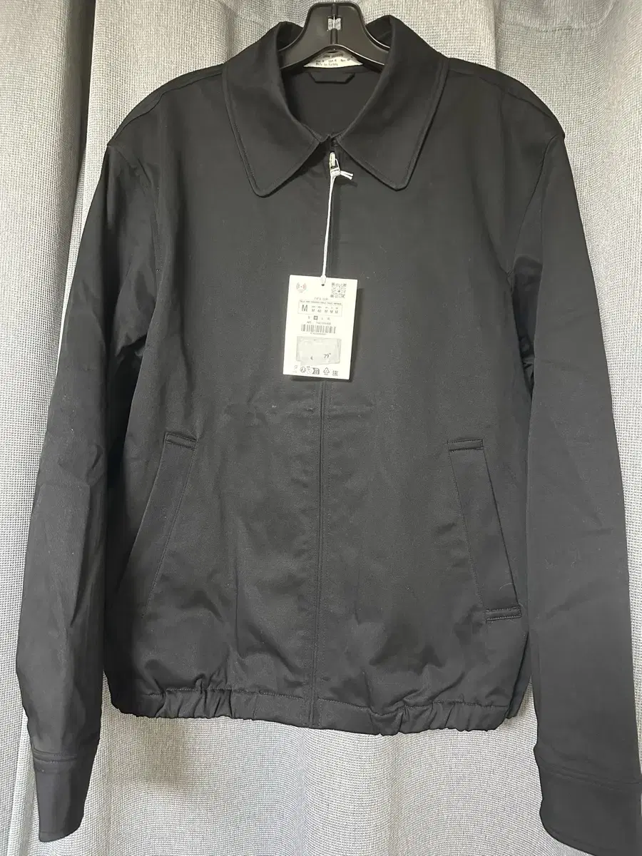 Zara Origins black cotton jacket in size M for sale.