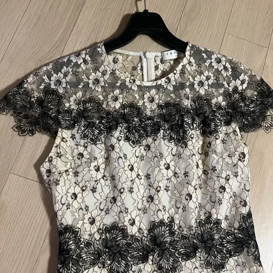 산드로 ellande dress 레이스 돌잔치 하객룩 2부 원피스