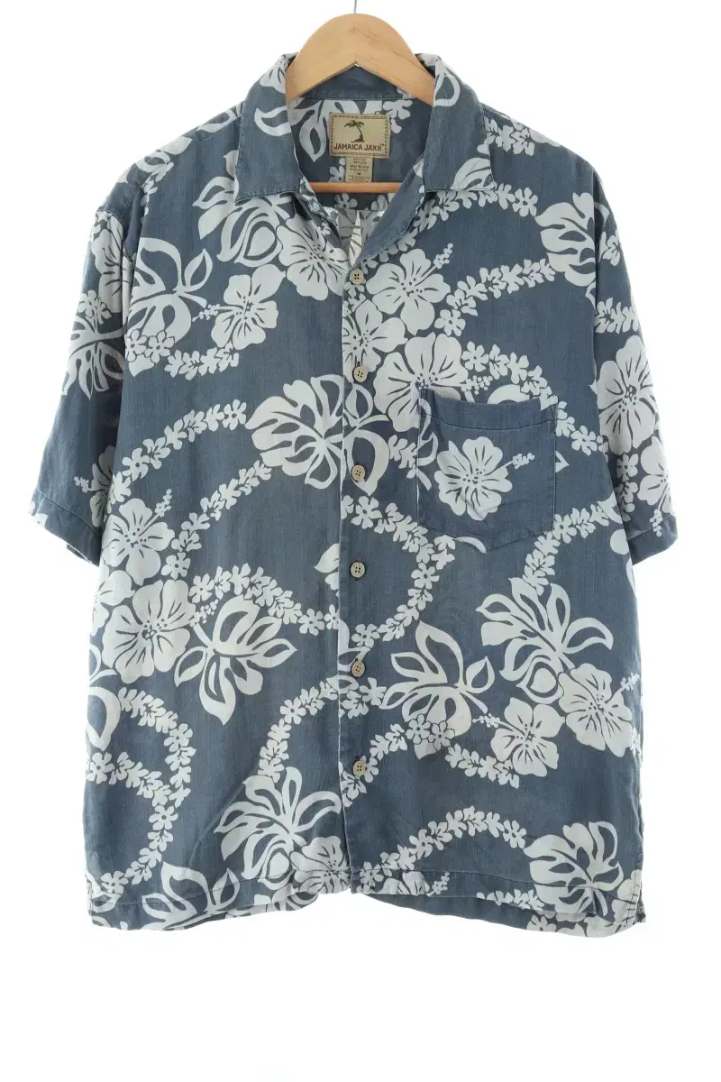 (M) BrandVintage Short Sleeve Shirt-Southern Hawaiian Flower Design-E669