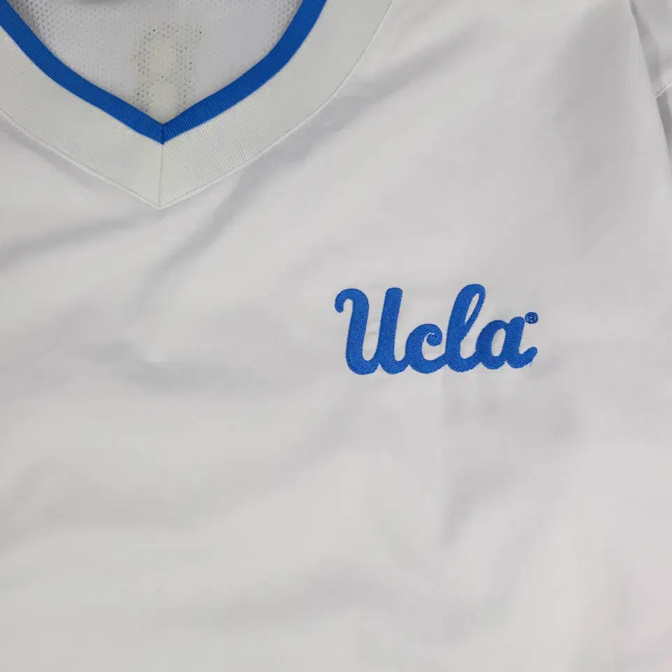 챔피온 JP 화이트 블루 옐로우 라이닝 UCLA 사이드라인 자수로고 올드