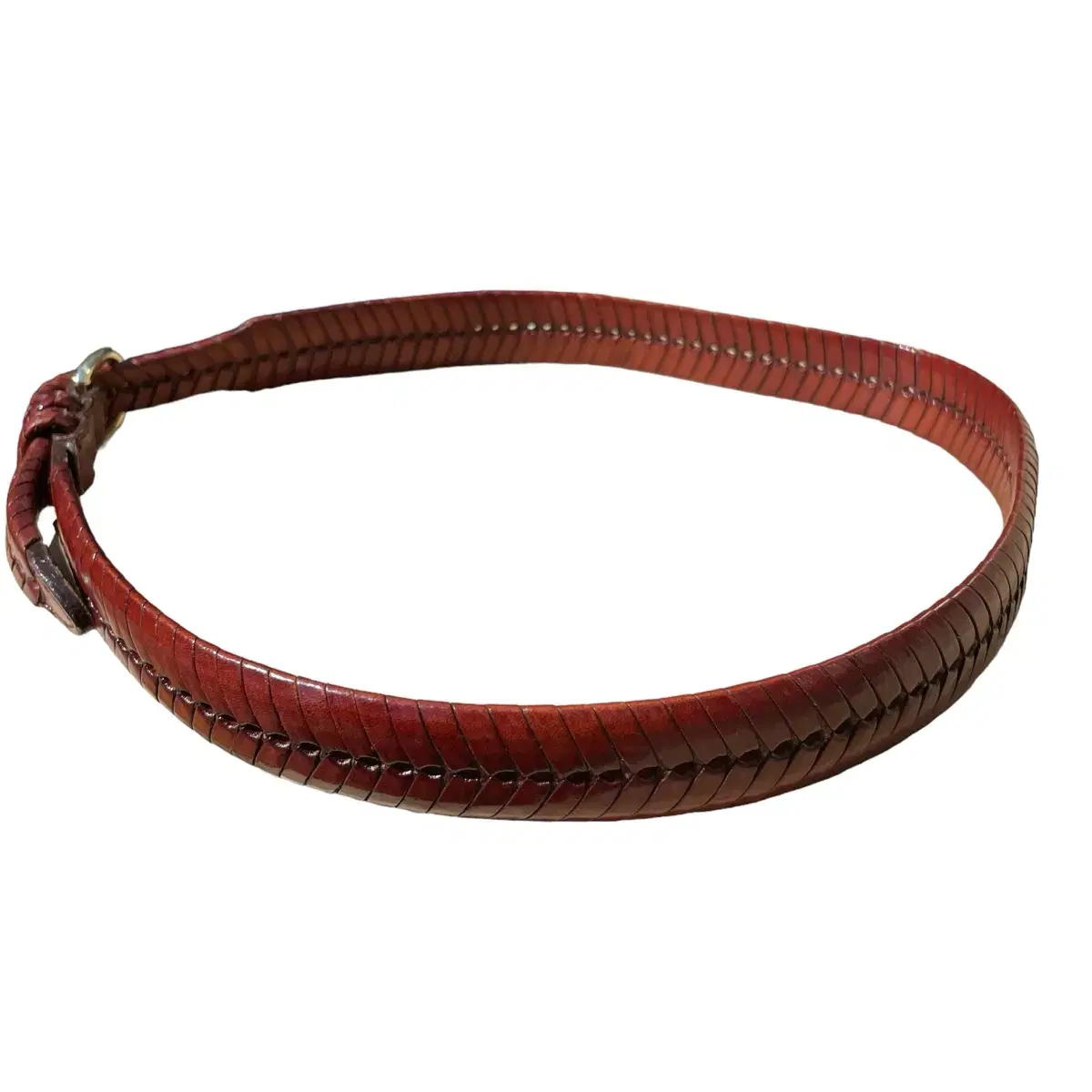 Vintage Herringbone Weaving Leather Belt