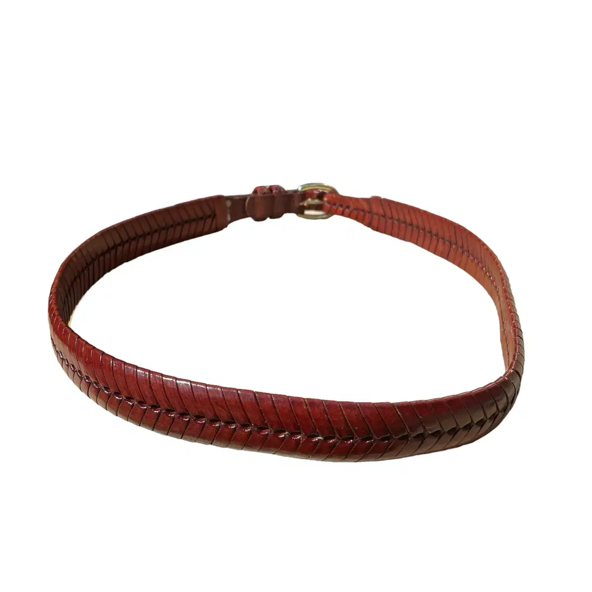 Vintage Herringbone Weaving Leather Belt