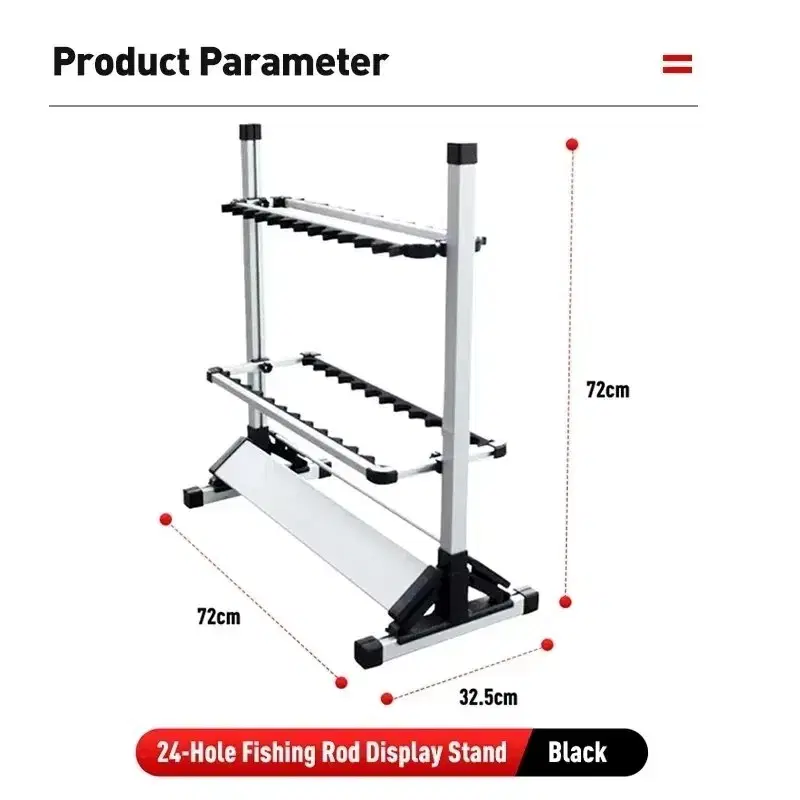 알루미늄합금  24개 낚시대 거치대 스탠드 홀더 랙 보관함