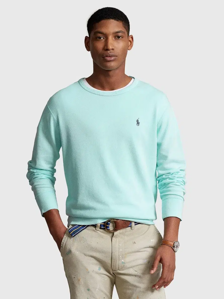 New M,L (RRP $19.99) Polo Sweatshirt Man to Man Aqua Bloo