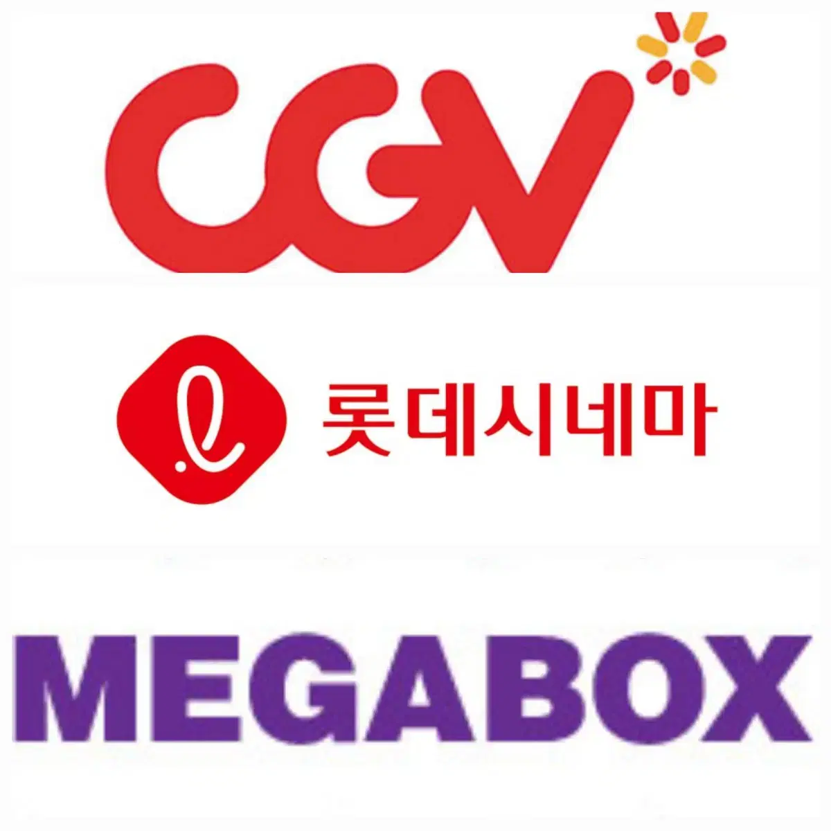 Movie CGV Lotte Cinema Megabox 9,800 won