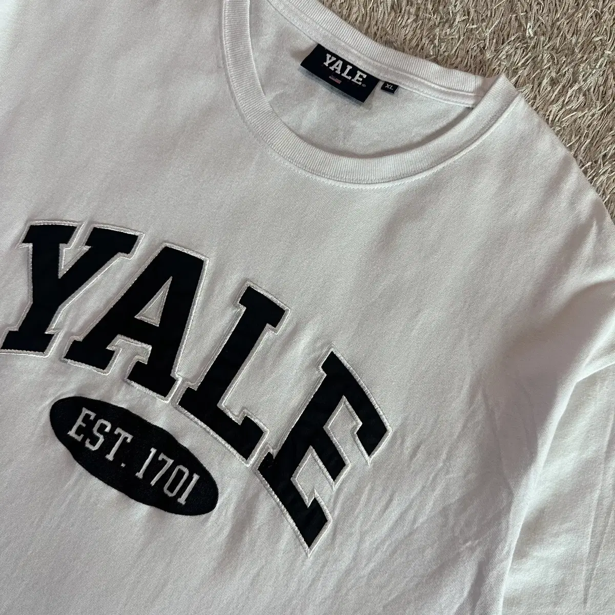 [XL] 예일 YALE 2 TONE ARCH 빅로고 반팔 티셔츠 화이트