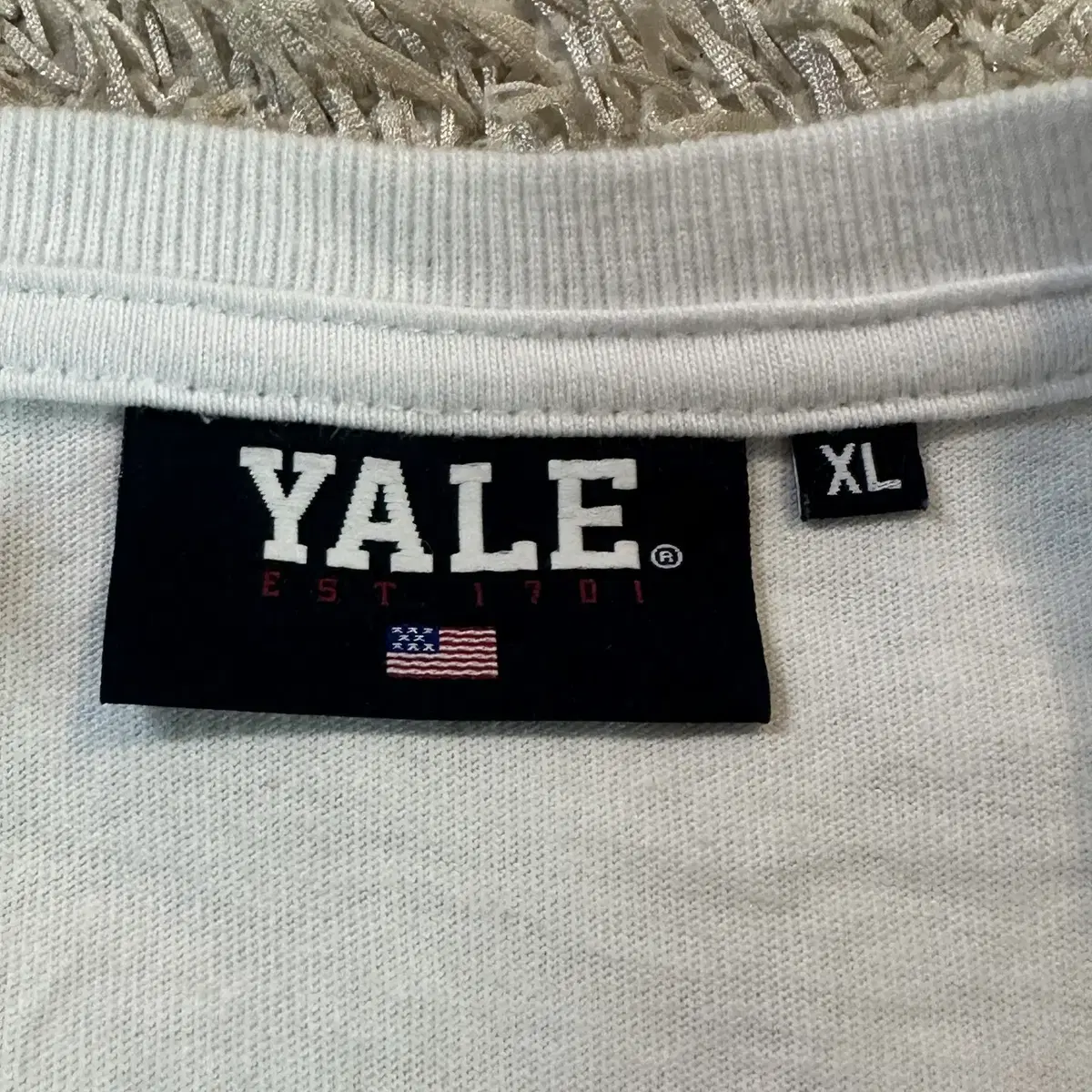 [XL] 예일 YALE 2 TONE ARCH 빅로고 반팔 티셔츠 화이트