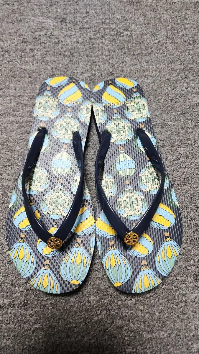 Tory Burch Washed Flip Flop Sandals No. 6 Size 230 Tortoiseshell Slippers Genuine New