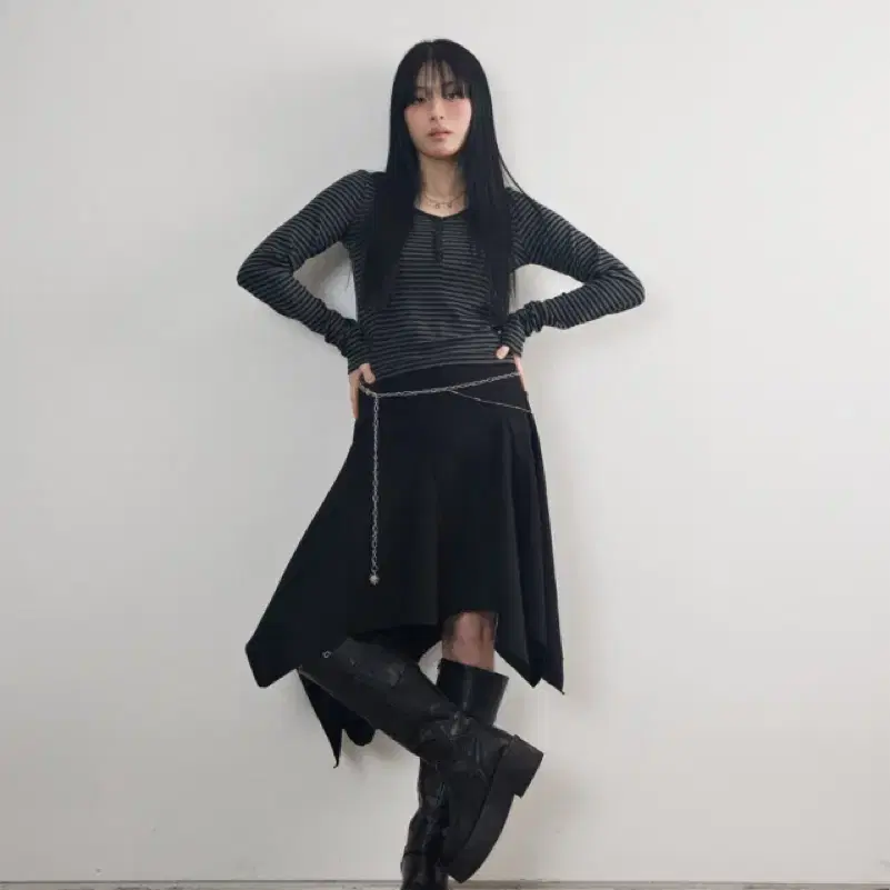 애즈온 덴 언발란스 스커트 DENN UNBALANCE SKIRT