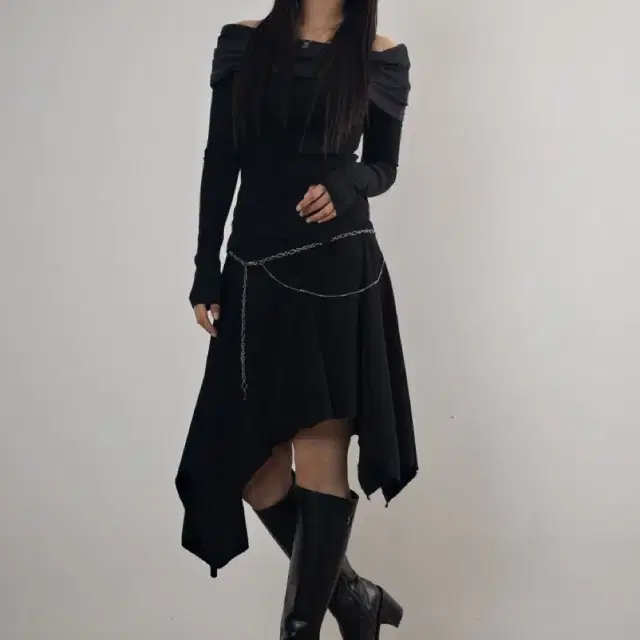 애즈온 덴 언발란스 스커트 DENN UNBALANCE SKIRT