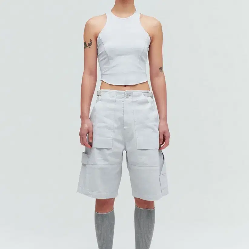 누마레 이이 ee GARMENTS DYED SHORT WORKPANTS