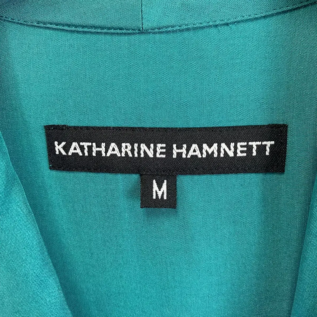 빈티지 KATHARINE HAMNETT 실크 블렌드 오픈 카라 셔츠