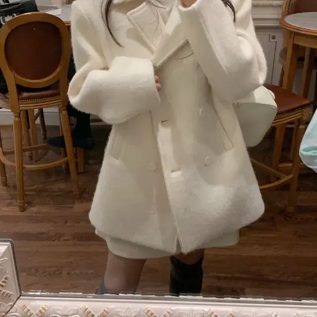 리즈 하프코트 Clotty alpaca half coat(2color)