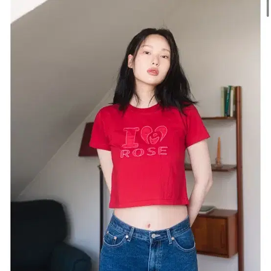 해비즘 I ROSE CROP S/S 반팔티