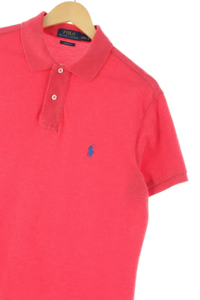 (L) Polo Ralph Lauren Short-sleeved kara T-shirt Red cotton amechage-E61E