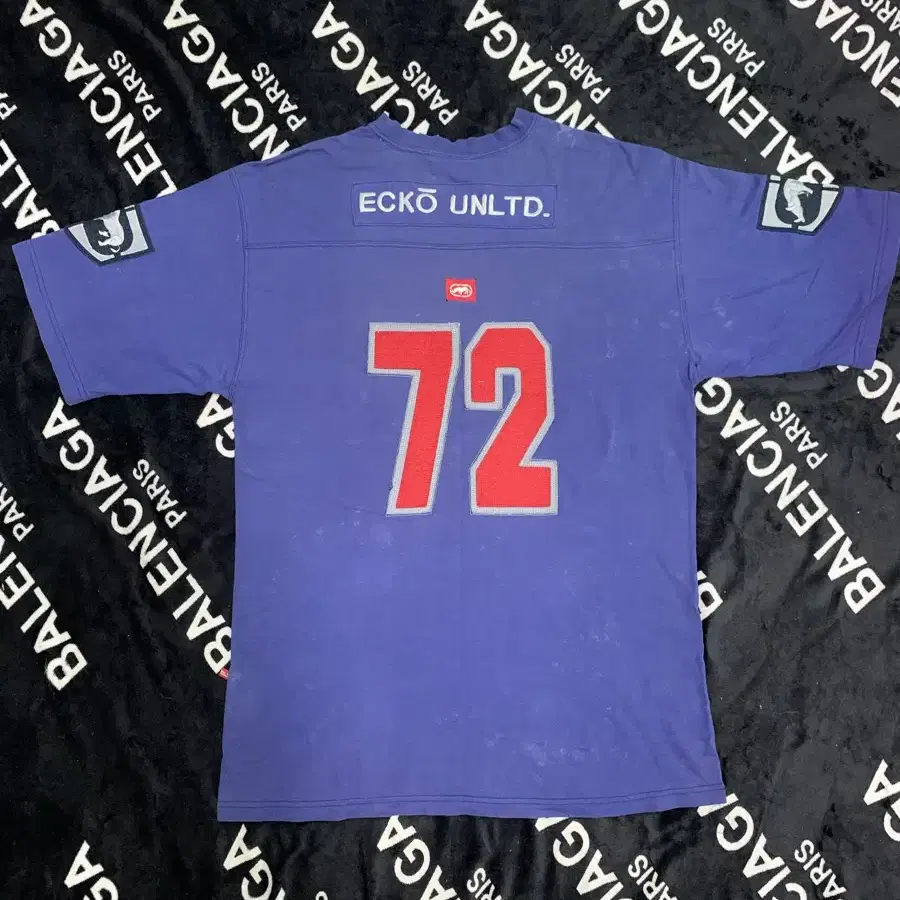 XL)ECKO UNLTD 에코 언리미티드 72번 면 퍼플 반팔 럭비티