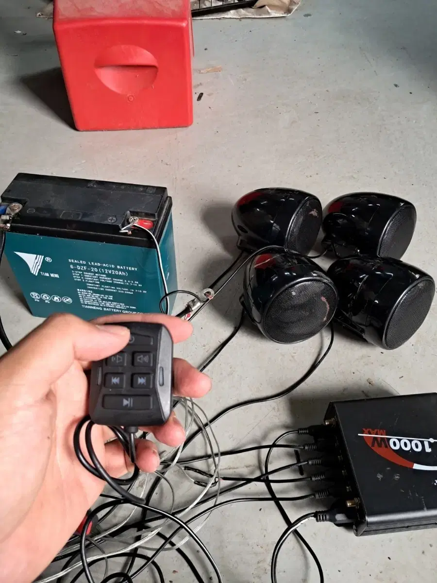 12v 블루투스 aux스피커 간단설치 1000w 우퍼 스피커4개