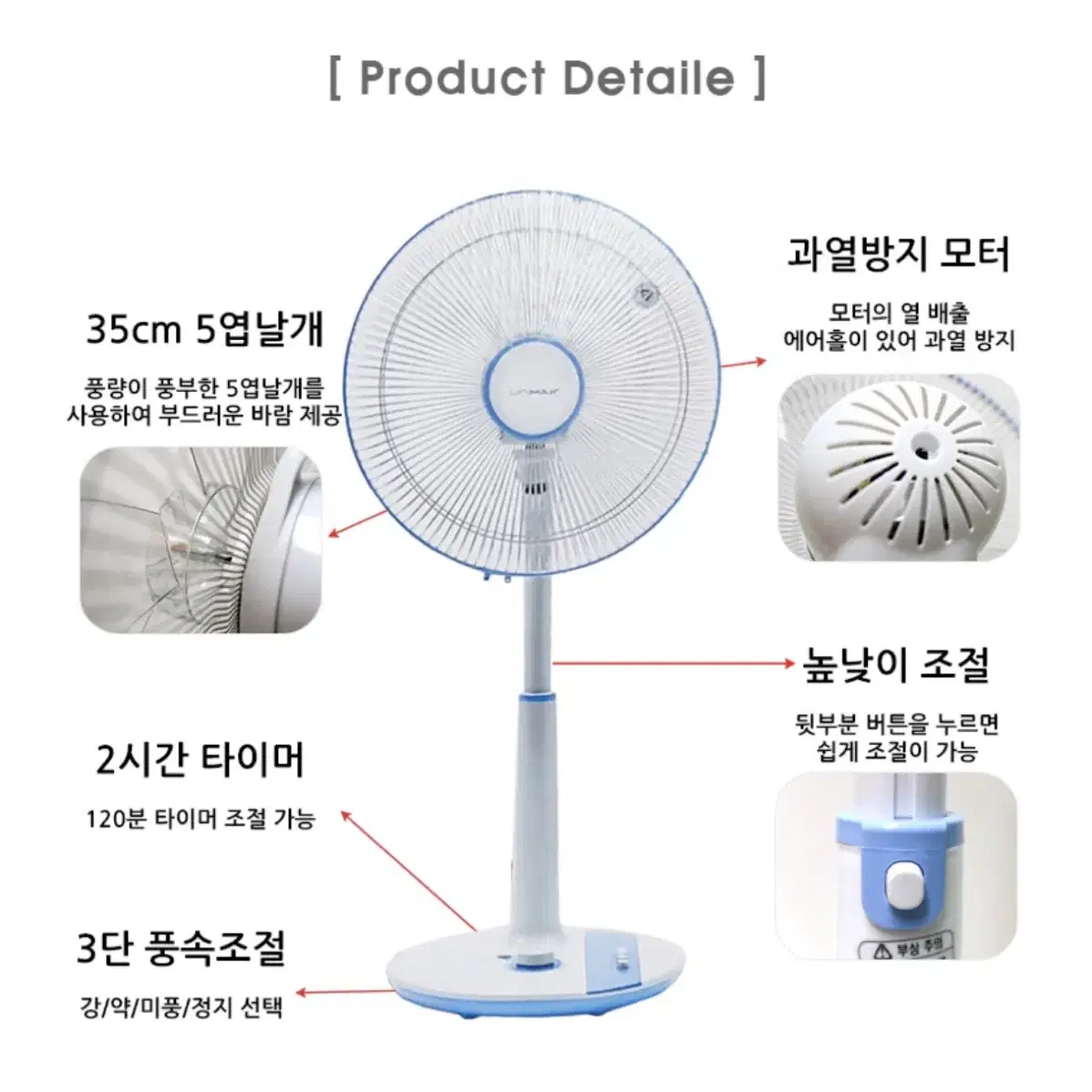 [국내배송][무료배송]14인치 스텐드 선풍기 가정용 사무실용 5엽 날개