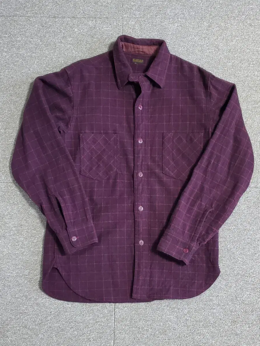 Time One Closing Eracco Check Wool Shirt 14H Burgundy Established Buddha Products Shirt