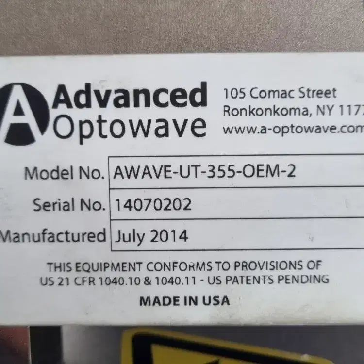 Advanced Optowave 레이저AWAVE-UT-355-OEM-2.