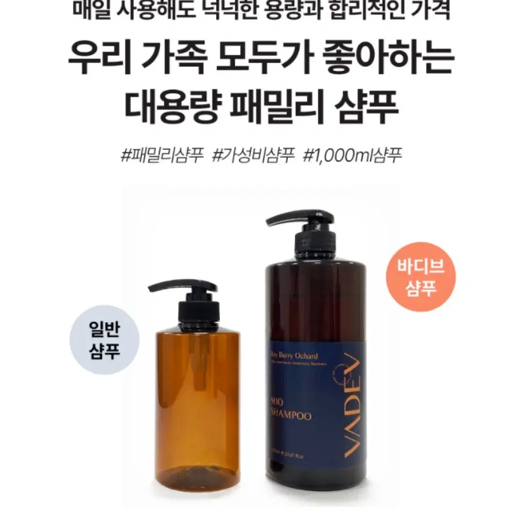 바디브 약산성 샴푸 1000ml 대용량 비듬 천연 유래 세정성분머리 퍼퓸