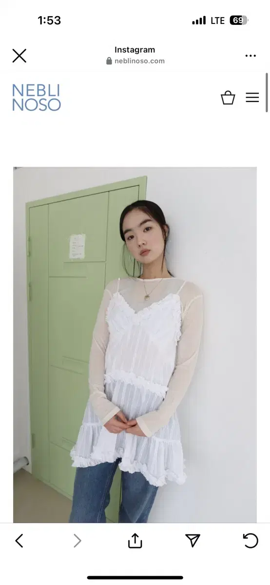 네블리노소 neblinoso lace sleeve mini dress