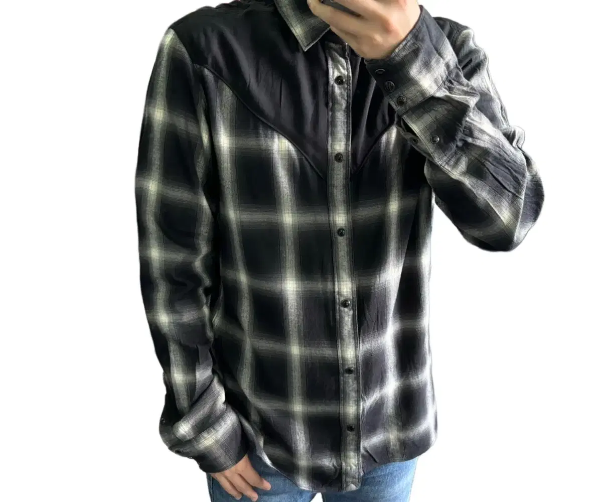 M All Saints Western Ombré Check Shirt Southern