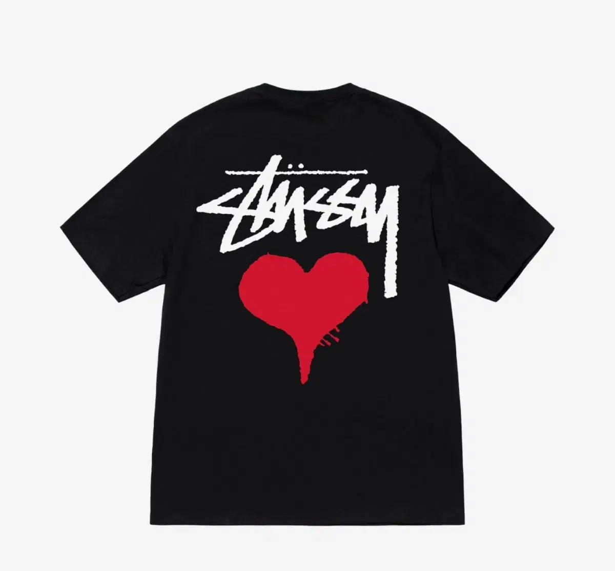 Stussy Stocking Heart Short Sleeve T-Shirt Black XL