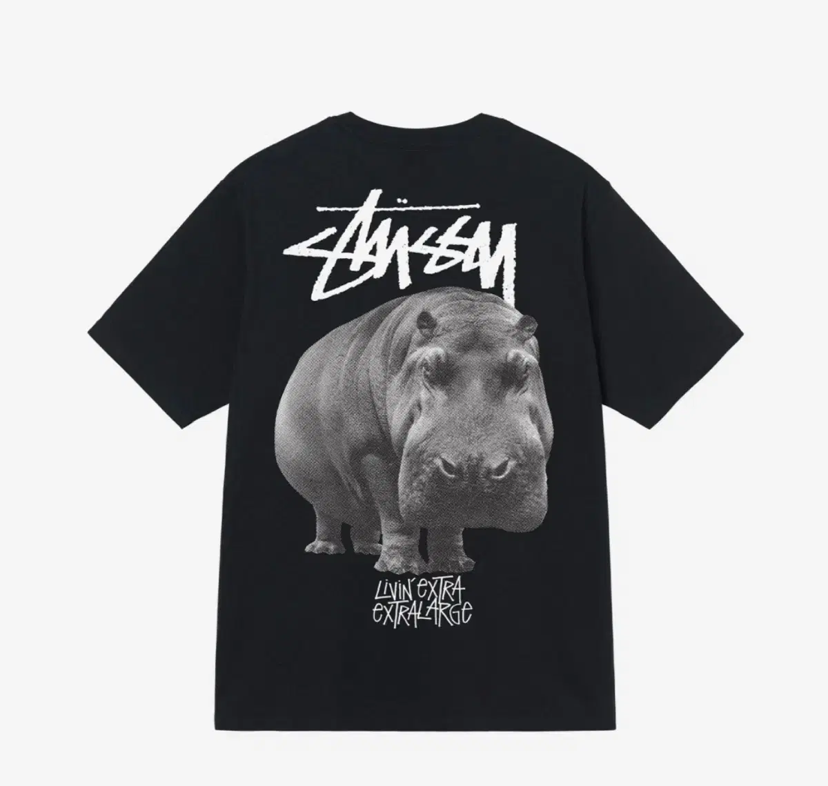 Stussy hippo lavin large short sleeve t-shirt black XL