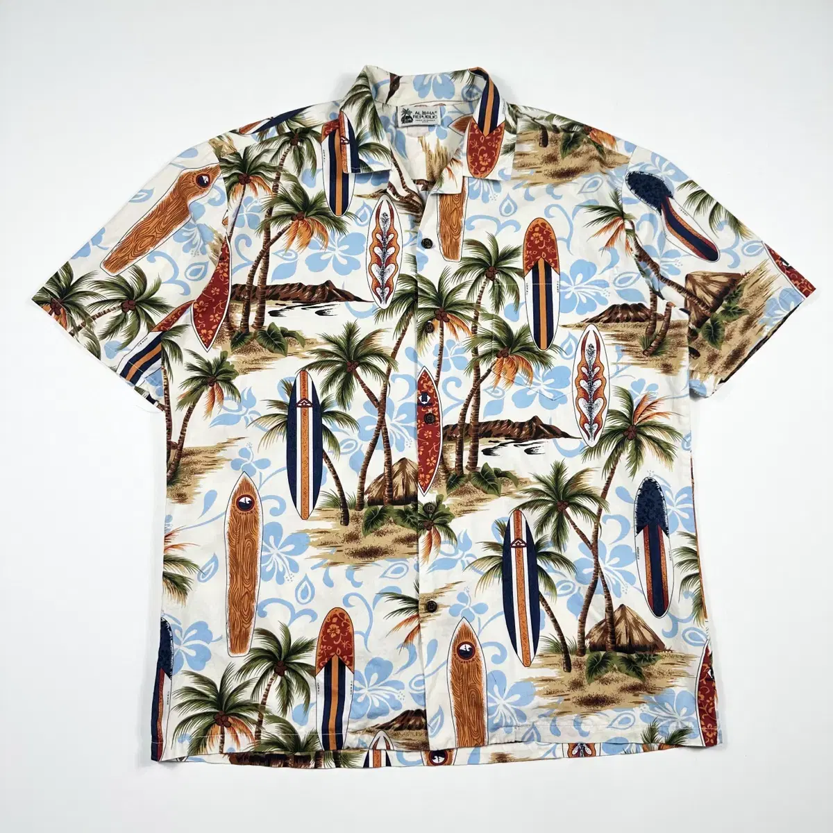 (true to size XL) made in USA Beach Hawaiian Short Sleeve Shirt