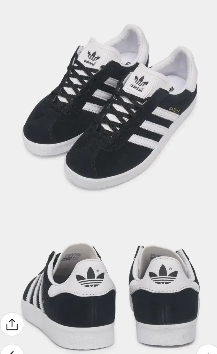 Adidas Gazelle Black White 240